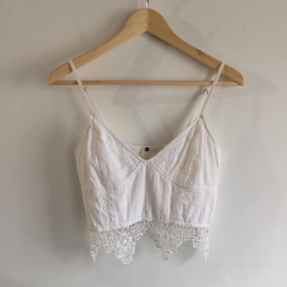 Free People Crop Top Bralette with Crocheted Hem